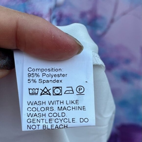 DALIA MACPHEE Purple Multi Floral Button Down Dress Long Sleeve Ruffled Lrge NWT - Picture 16 of 16